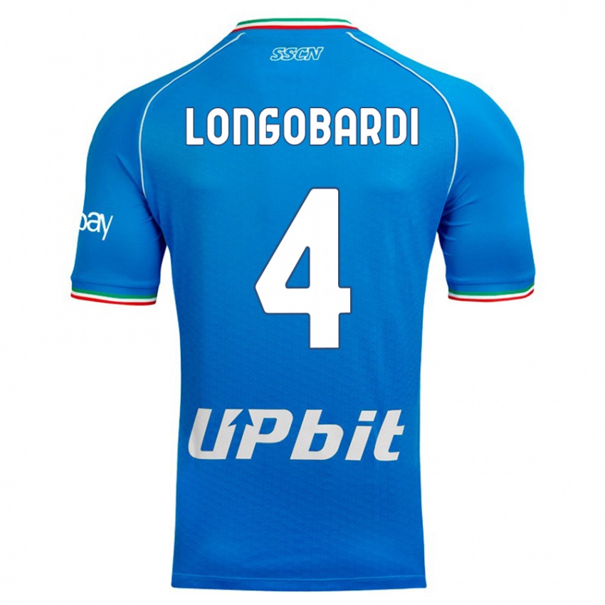 Niño Camiseta Salvatore Longobardi #4 Cielo Azul 1ª Equipación 2023/24 La Camisa