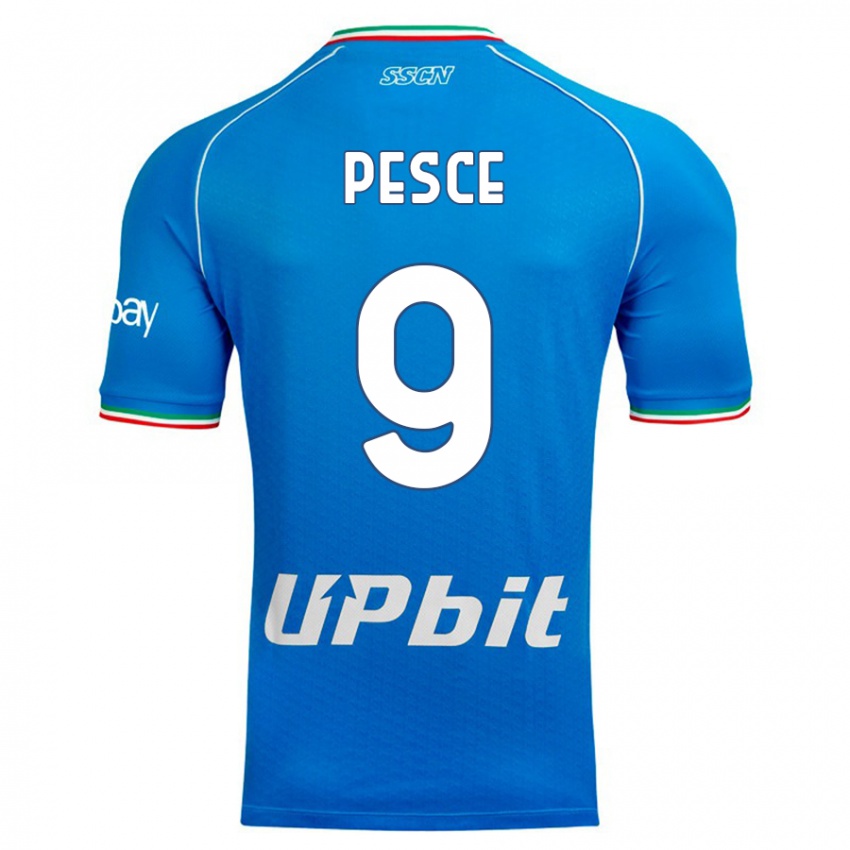 Niño Camiseta Antonio Pesce #9 Cielo Azul 1ª Equipación 2023/24 La Camisa