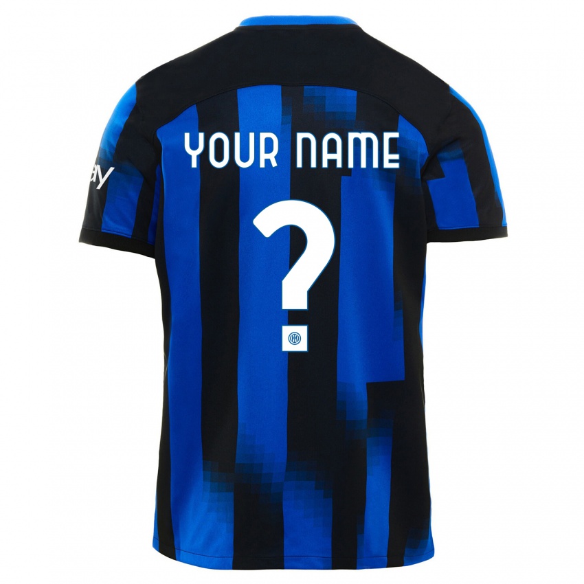 Niño Camiseta Su Nombre #0 Azul Negro 1ª Equipación 2023/24 La Camisa