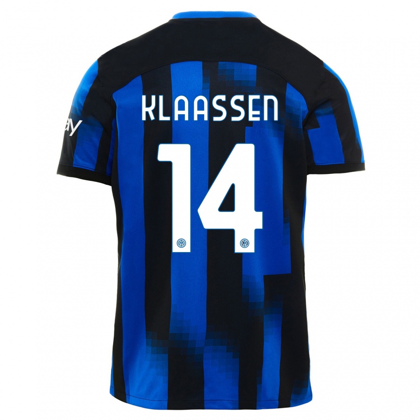 Niño Camiseta Davy Klaassen #14 Azul Negro 1ª Equipación 2023/24 La Camisa