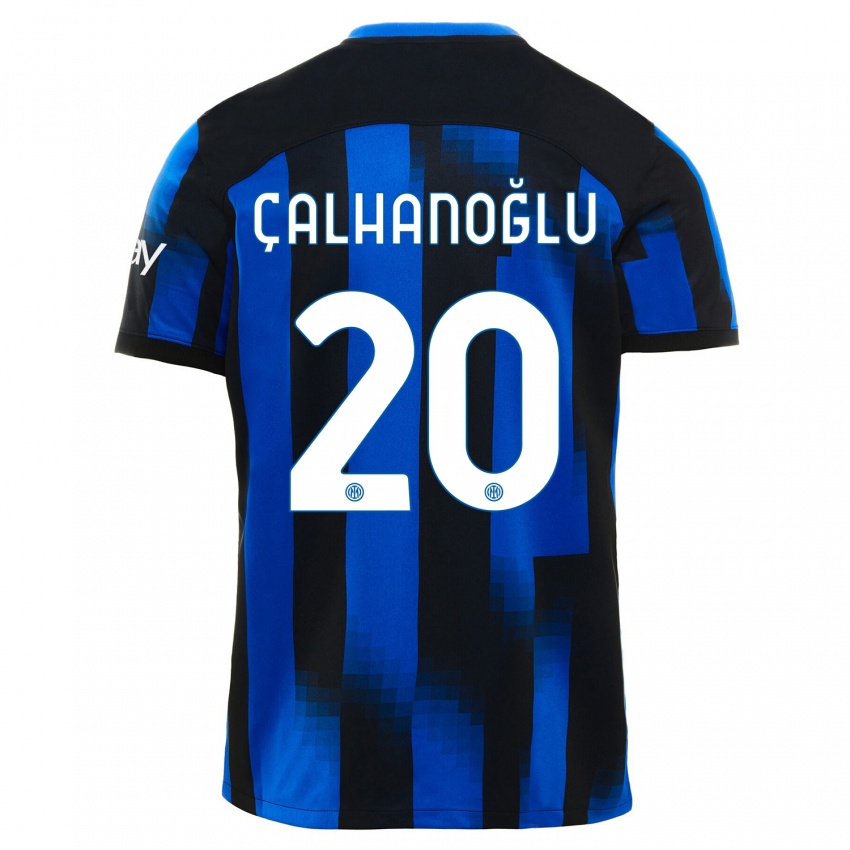 Niño Camiseta Hakan Calhanoglu #20 Azul Negro 1ª Equipación 2023/24 La Camisa