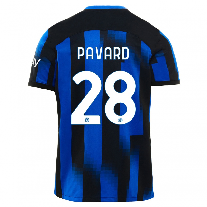 Niño Camiseta Benjamin Pavard #28 Azul Negro 1ª Equipación 2023/24 La Camisa