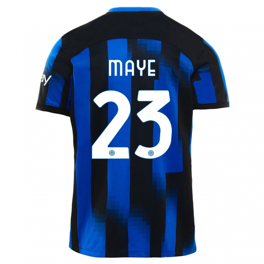 Niño Camiseta Yvan Maye #23 Azul Negro 1ª Equipación 2023/24 La Camisa