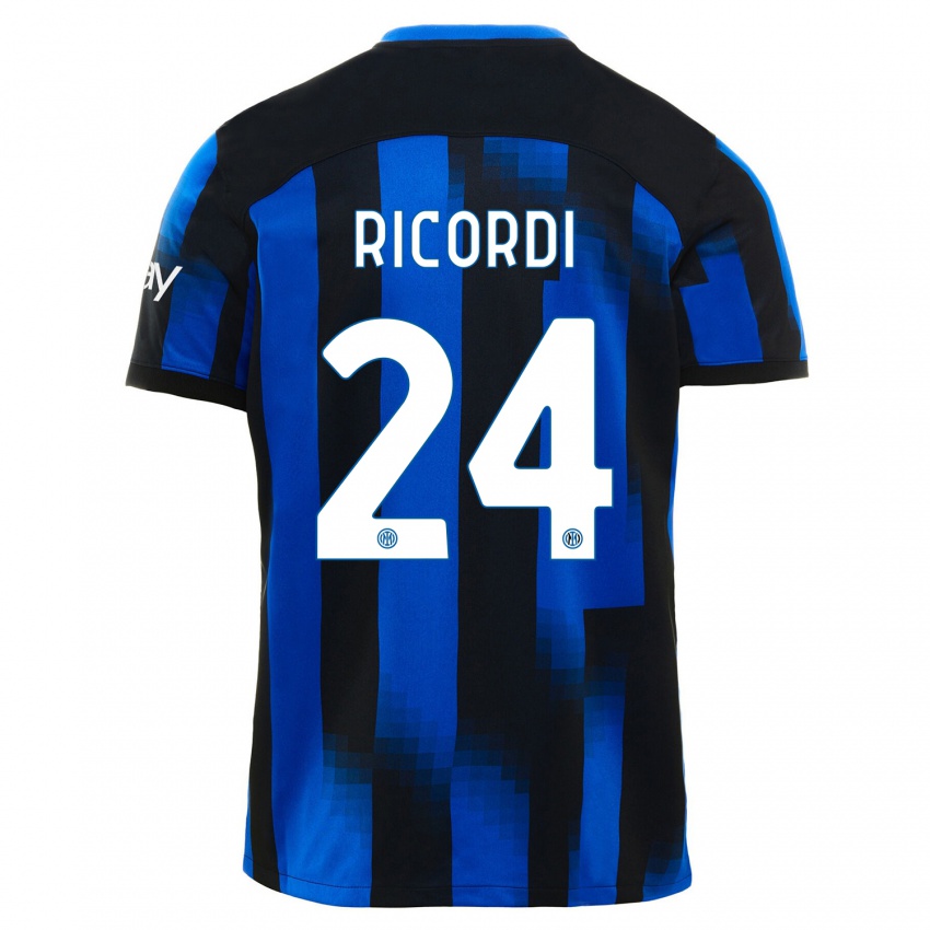Niño Camiseta Tommaso Ricordi #24 Azul Negro 1ª Equipación 2023/24 La Camisa