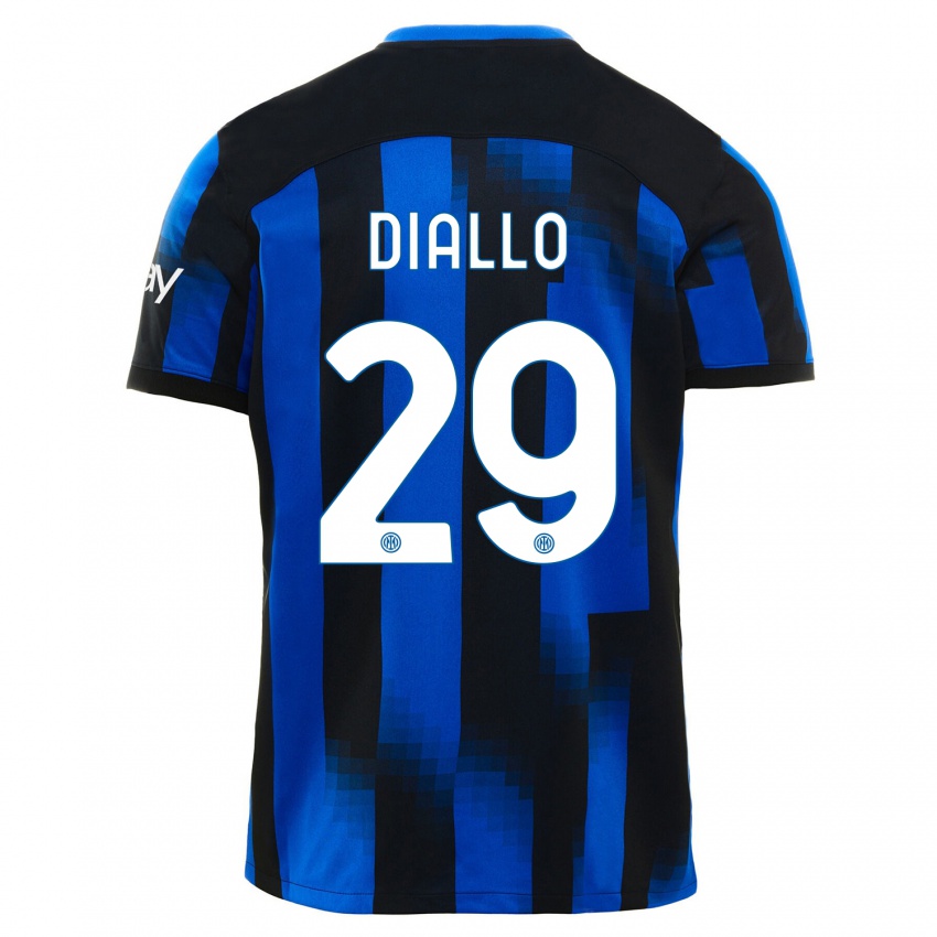 Niño Camiseta Oumar Diallo #29 Azul Negro 1ª Equipación 2023/24 La Camisa