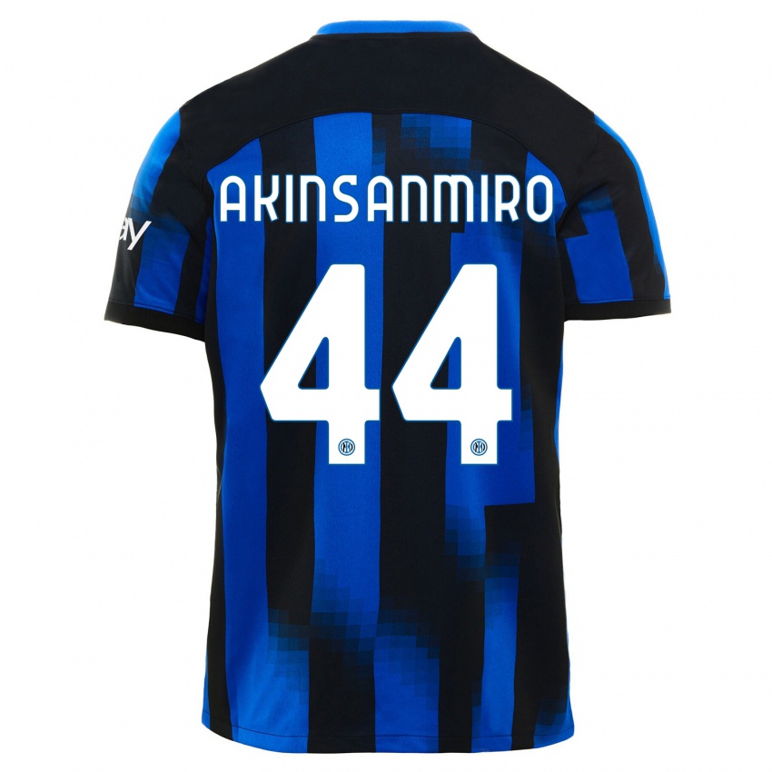 Niño Camiseta Ebenezer Akinsanmiro #44 Azul Negro 1ª Equipación 2023/24 La Camisa