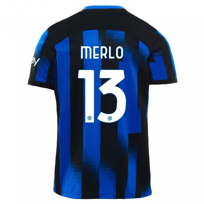Niño Camiseta Beatrice Merlo #13 Azul Negro 1ª Equipación 2023/24 La Camisa