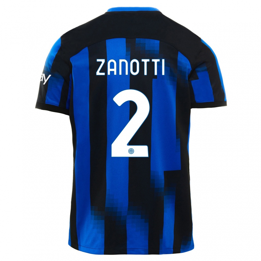 Niño Camiseta Mattia Zanotti #2 Azul Negro 1ª Equipación 2023/24 La Camisa