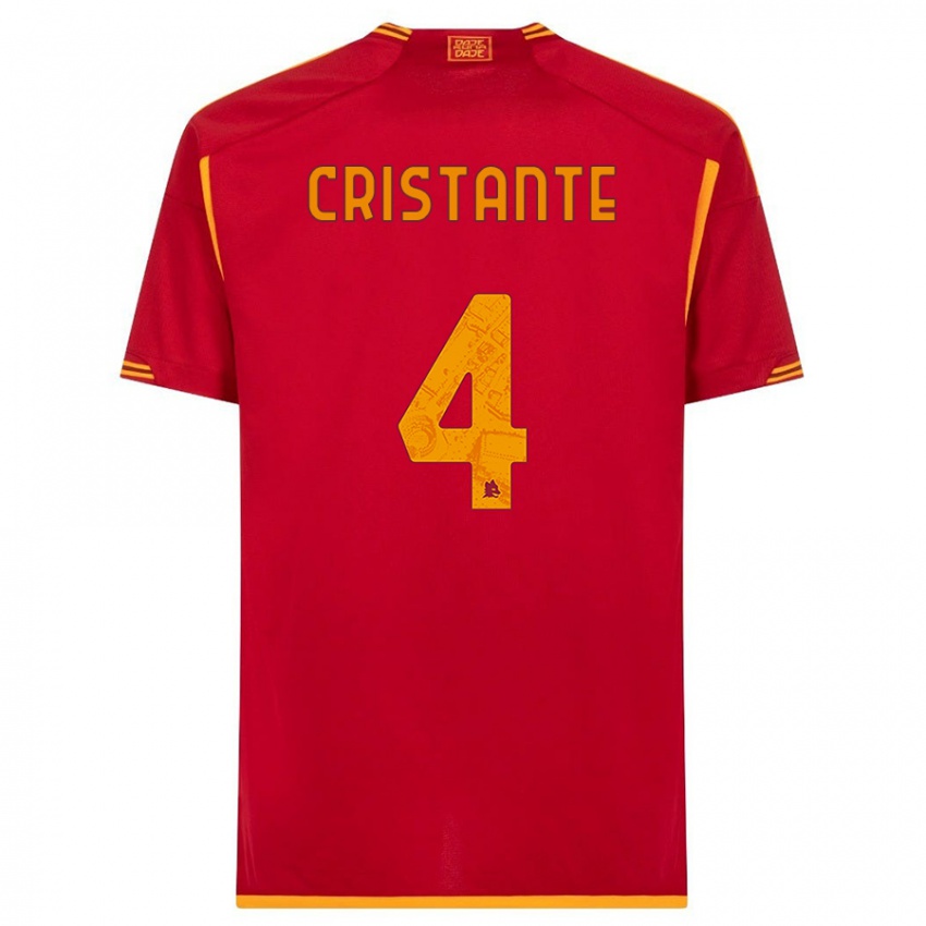 Niño Camiseta Bryan Cristante #4 Rojo 1ª Equipación 2023/24 La Camisa