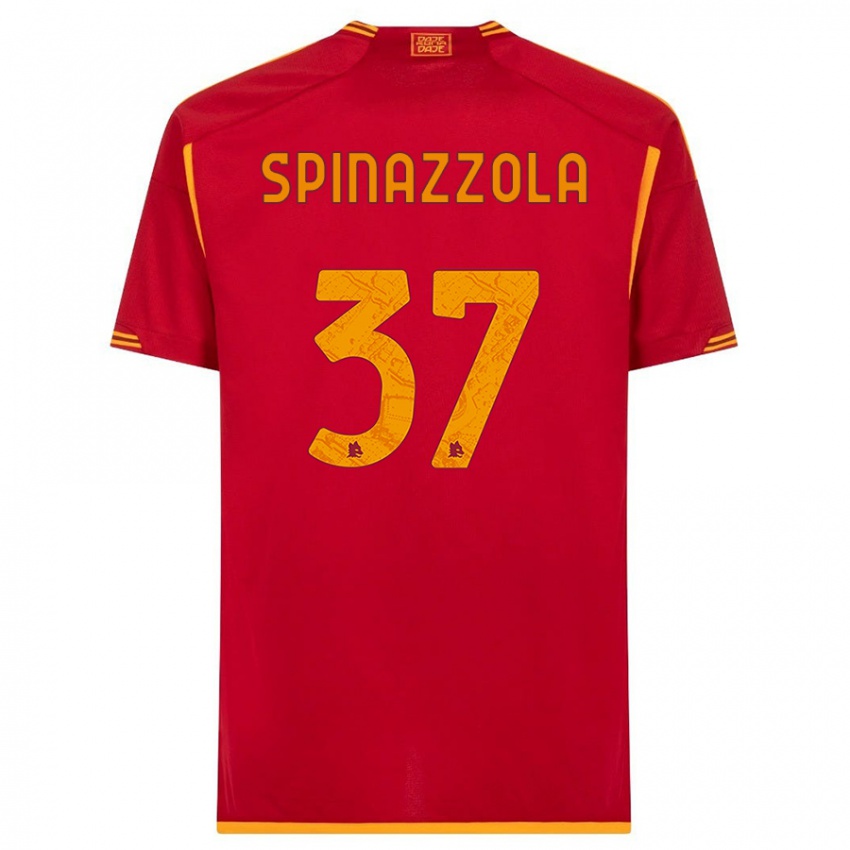 Niño Camiseta Leonardo Spinazzola #37 Rojo 1ª Equipación 2023/24 La Camisa