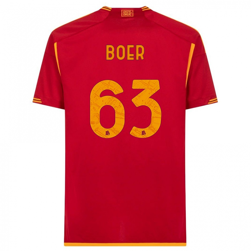 Niño Camiseta Pietro Boer #63 Rojo 1ª Equipación 2023/24 La Camisa