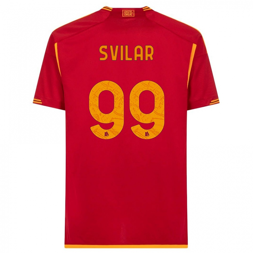 Niño Camiseta Mile Svilar #99 Rojo 1ª Equipación 2023/24 La Camisa