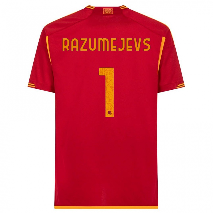 Niño Camiseta Vladislavs Razumejevs #1 Rojo 1ª Equipación 2023/24 La Camisa