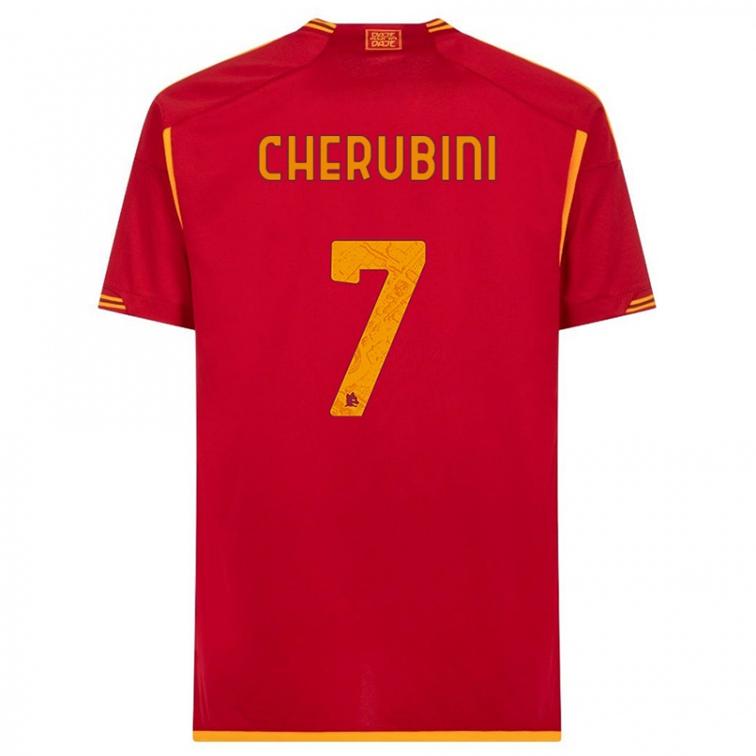 Niño Camiseta Luigi Cherubini #7 Rojo 1ª Equipación 2023/24 La Camisa
