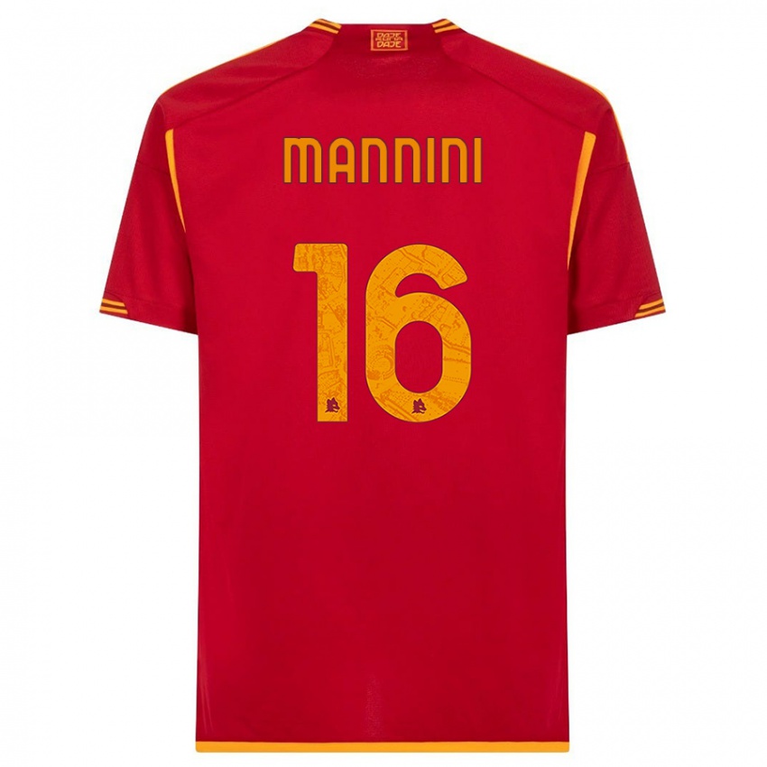 Niño Camiseta Mattia Mannini #16 Rojo 1ª Equipación 2023/24 La Camisa