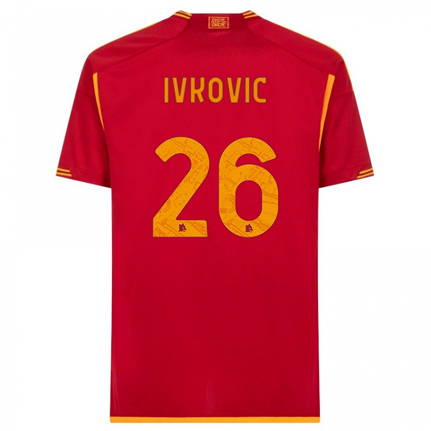 Niño Camiseta Mate Ivkovic #26 Rojo 1ª Equipación 2023/24 La Camisa