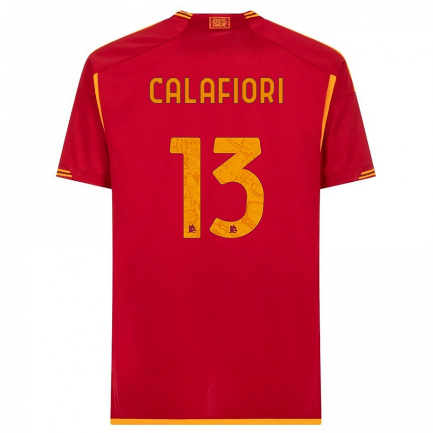 Niño Camiseta Riccardo Calafiori #13 Rojo 1ª Equipación 2023/24 La Camisa