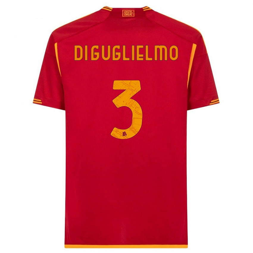 Niño Camiseta Lucia Di Guglielmo #3 Rojo 1ª Equipación 2023/24 La Camisa