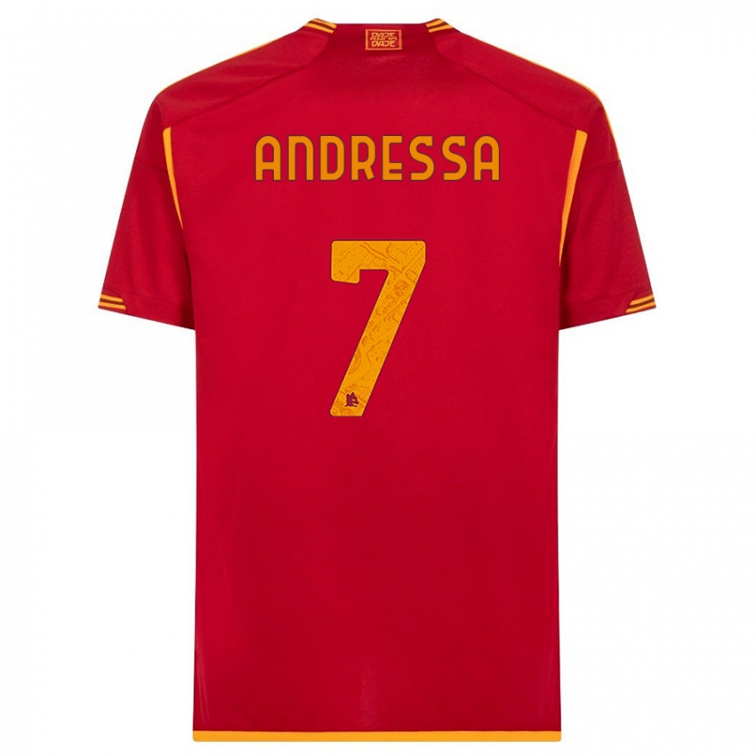 Niño Camiseta Andressa #7 Rojo 1ª Equipación 2023/24 La Camisa