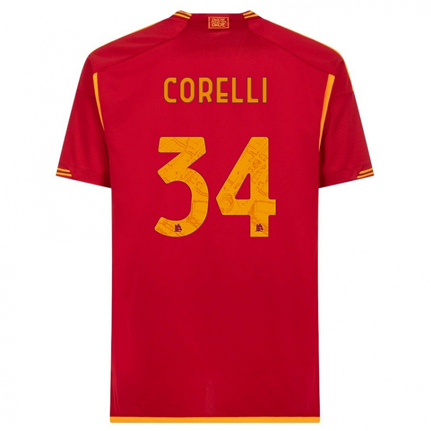 Niño Camiseta Alice Corelli #34 Rojo 1ª Equipación 2023/24 La Camisa