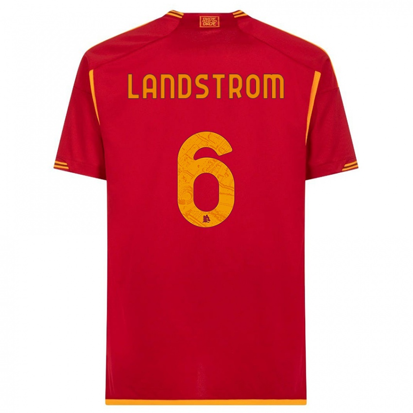 Niño Camiseta Elin Landstrom #6 Rojo 1ª Equipación 2023/24 La Camisa