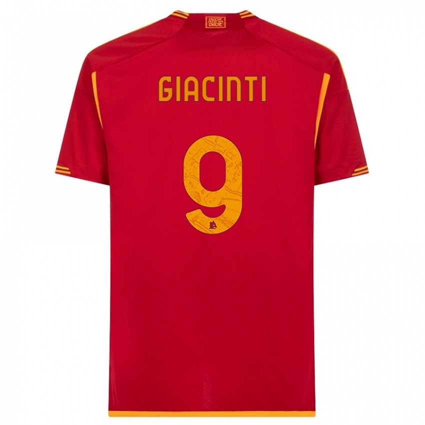 Niño Camiseta Valentina Giacinti #9 Rojo 1ª Equipación 2023/24 La Camisa