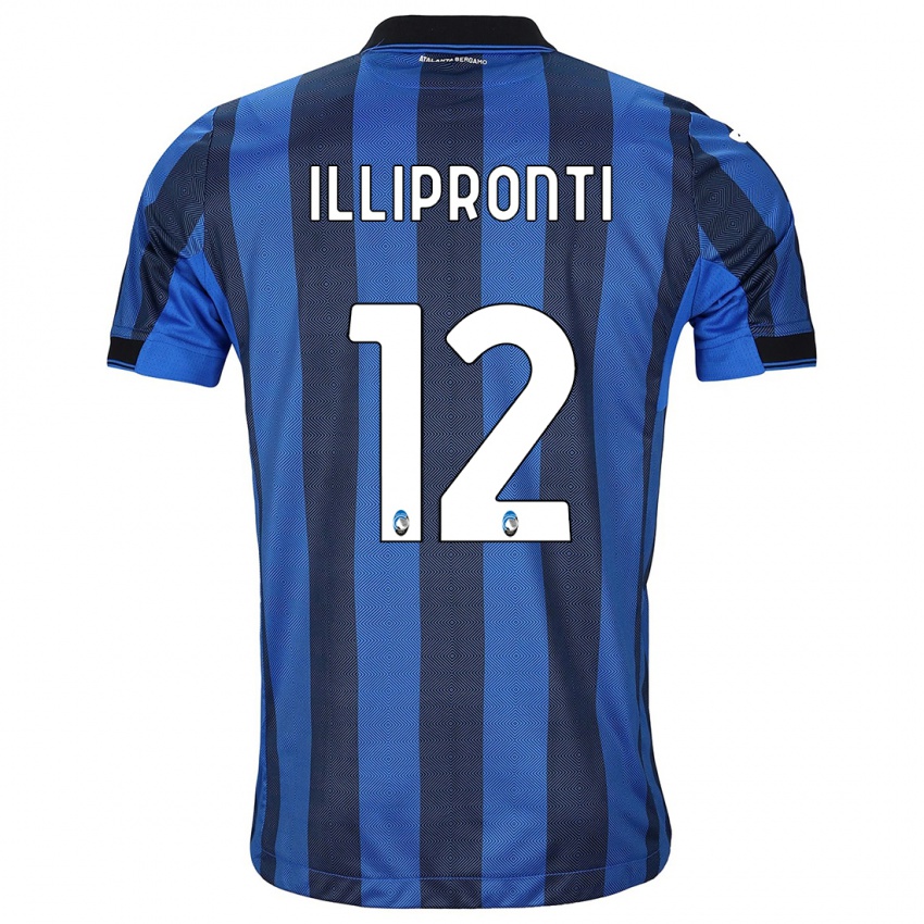 Niño Camiseta Filippo Illipronti #12 Azul Negro 1ª Equipación 2023/24 La Camisa