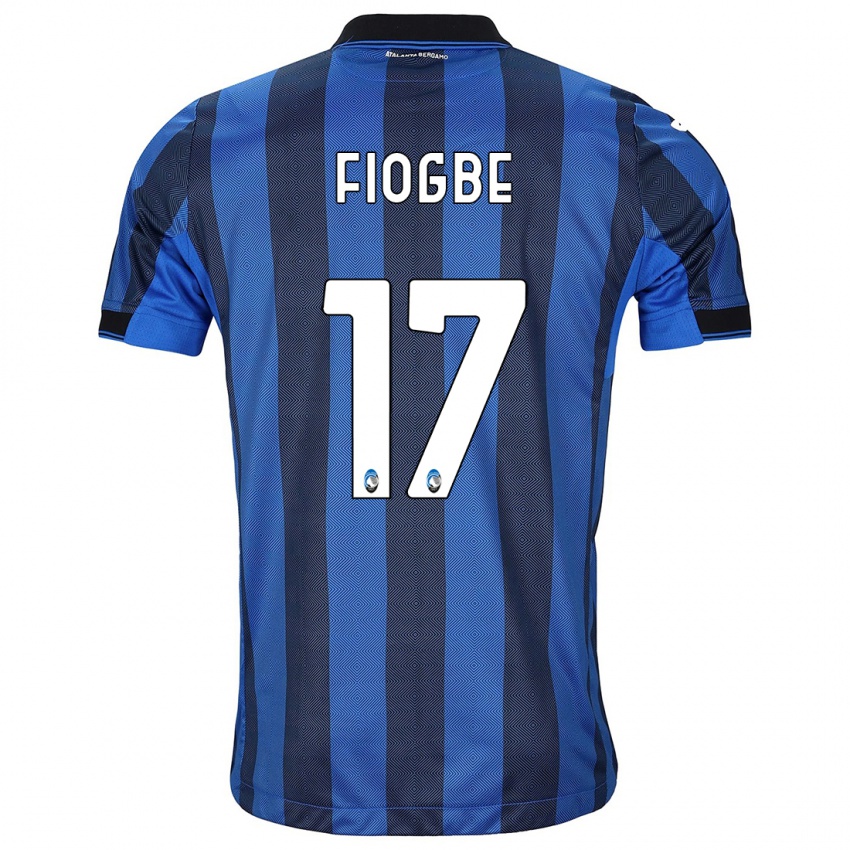 Niño Camiseta Candas Fiogbe #17 Azul Negro 1ª Equipación 2023/24 La Camisa