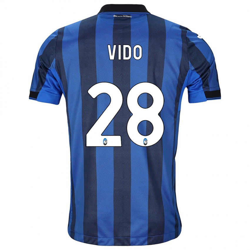 Niño Camiseta Luca Vido #28 Azul Negro 1ª Equipación 2023/24 La Camisa