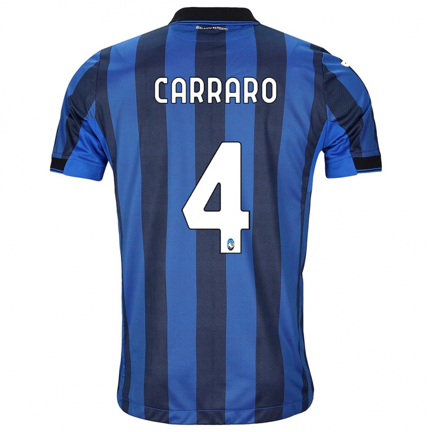 Niño Camiseta Marco Carraro #4 Azul Negro 1ª Equipación 2023/24 La Camisa