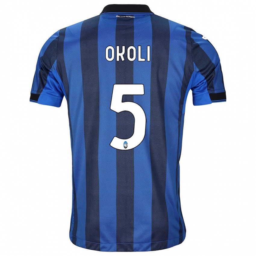 Niño Camiseta Caleb Okoli #5 Azul Negro 1ª Equipación 2023/24 La Camisa