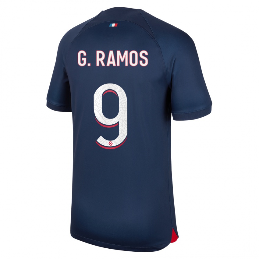 Niño Camiseta Gonçalo Ramos #9 Azul Rojo 1ª Equipación 2023/24 La Camisa