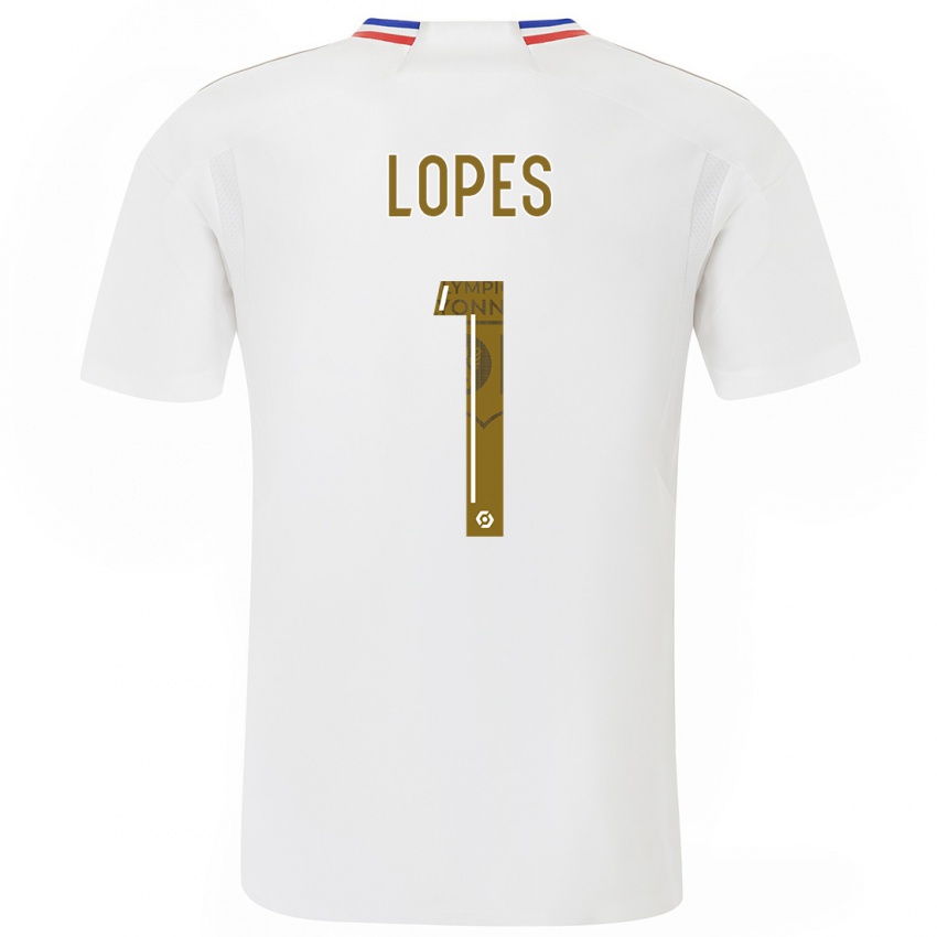 Niño Camiseta Anthony Lopes #1 Blanco 1ª Equipación 2023/24 La Camisa