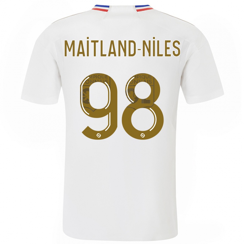 Niño Camiseta Ainsley Maitland-Niles #98 Blanco 1ª Equipación 2023/24 La Camisa