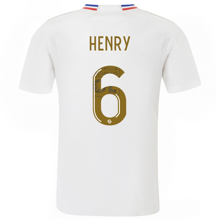 Niño Camiseta Amandine Henry #6 Blanco 1ª Equipación 2023/24 La Camisa