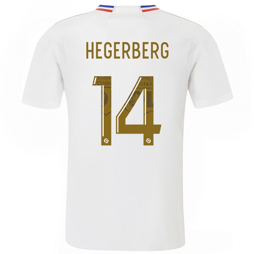Niño Camiseta Ada Hegerberg #14 Blanco 1ª Equipación 2023/24 La Camisa