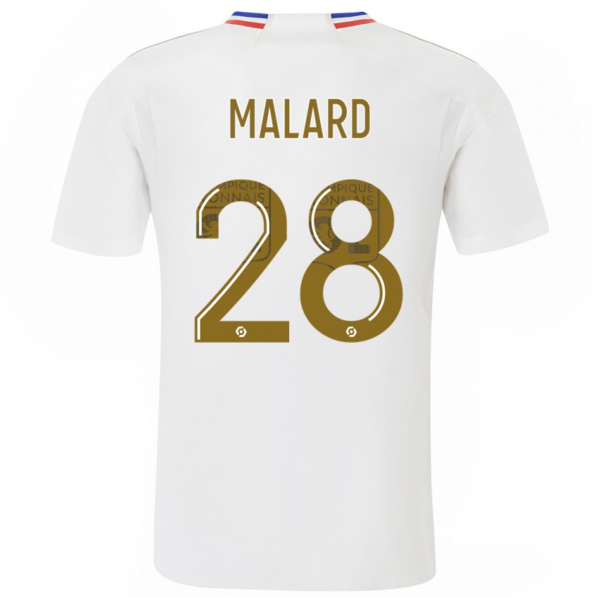 Niño Camiseta Melvine Malard #28 Blanco 1ª Equipación 2023/24 La Camisa