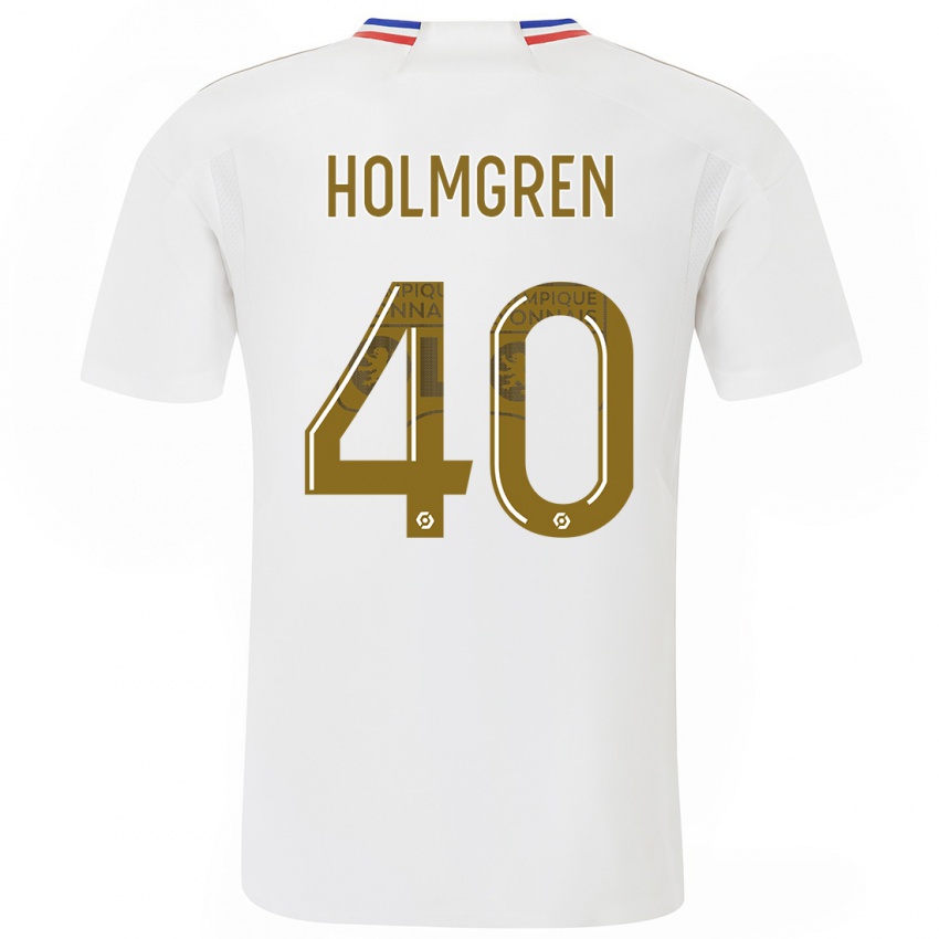 Niño Camiseta Emma Holmgren #40 Blanco 1ª Equipación 2023/24 La Camisa