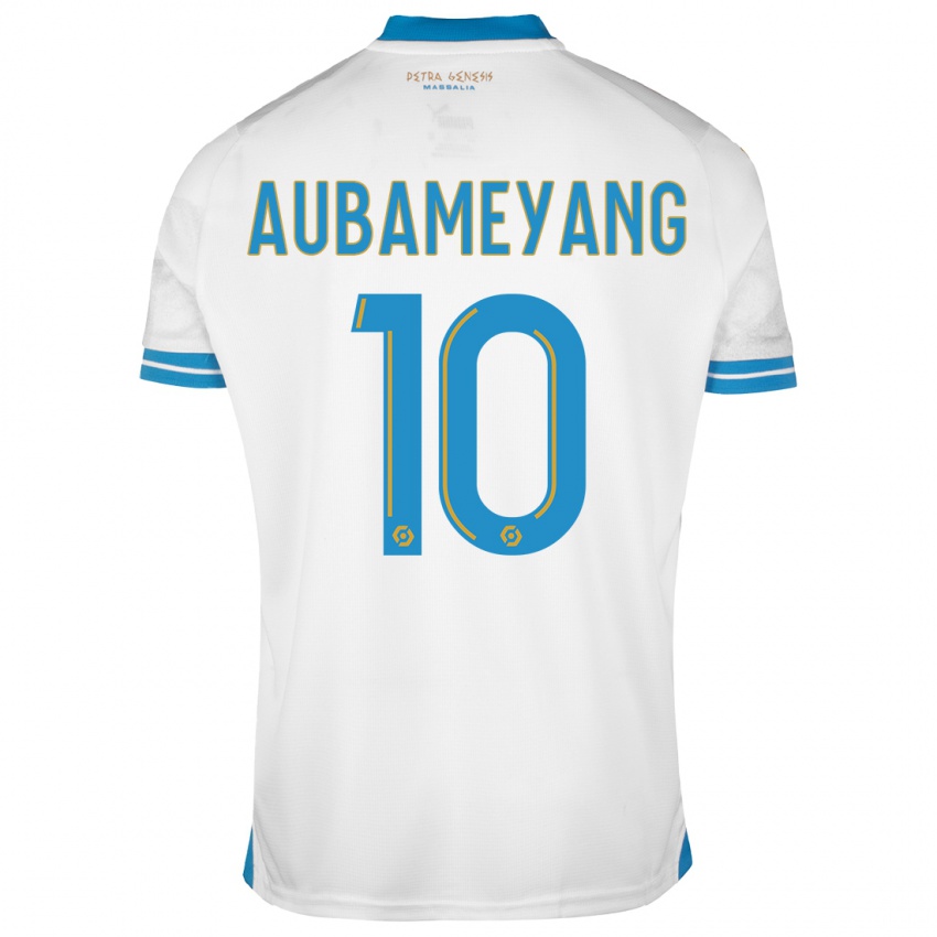 Niño Camiseta Pierre-Emerick Aubameyang #10 Blanco 1ª Equipación 2023/24 La Camisa