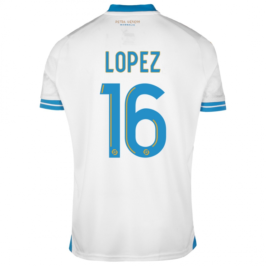 Niño Camiseta Pau Lopez #16 Blanco 1ª Equipación 2023/24 La Camisa