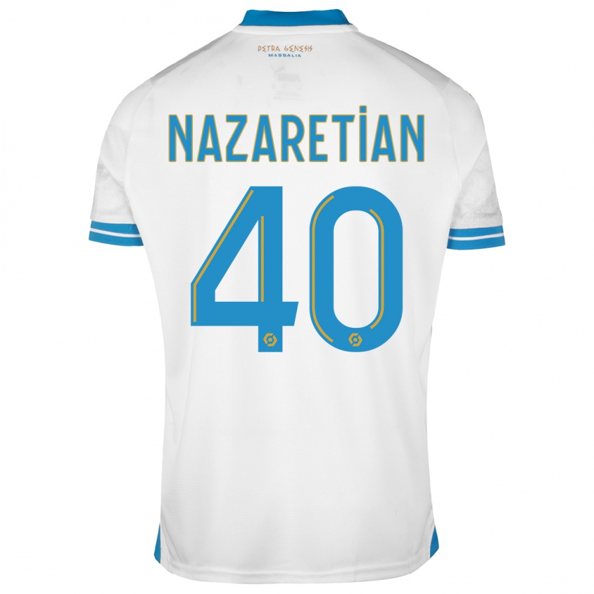 Niño Camiseta Manuel Nazaretian #40 Blanco 1ª Equipación 2023/24 La Camisa