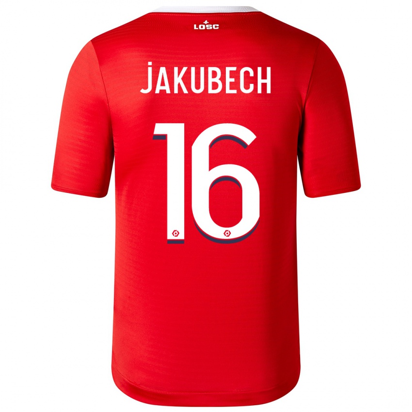Niño Camiseta Adam Jakubech #16 Rojo 1ª Equipación 2023/24 La Camisa