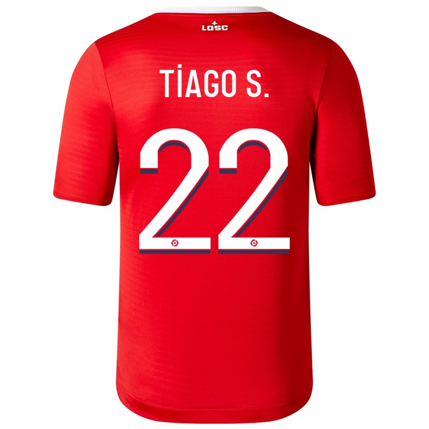 Niño Camiseta Tiago Santos #22 Rojo 1ª Equipación 2023/24 La Camisa