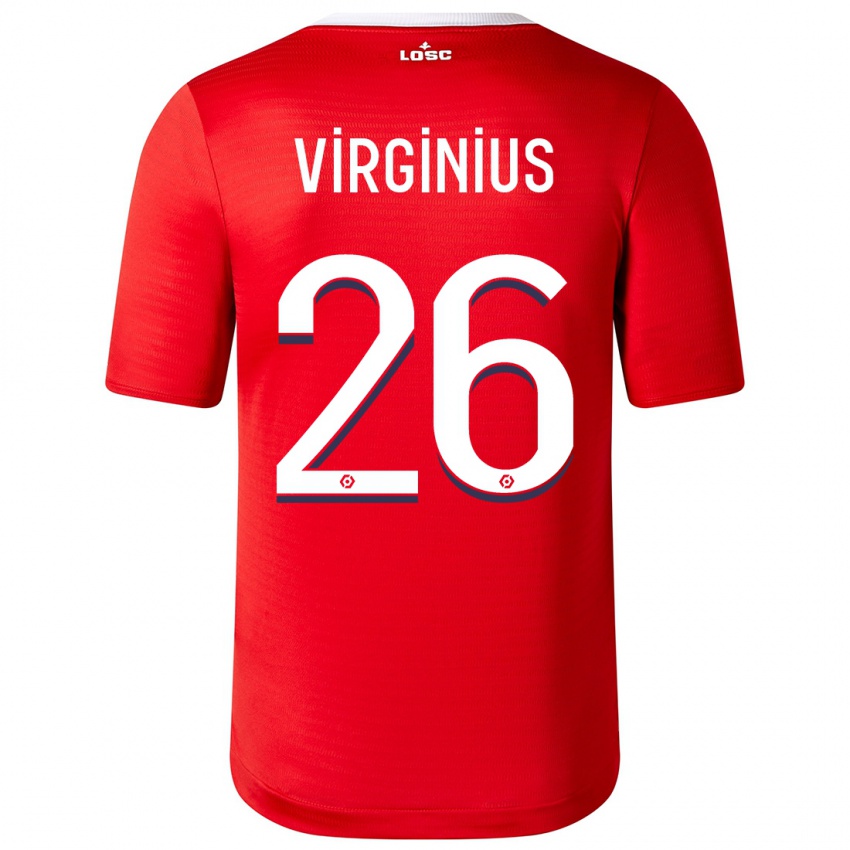 Niño Camiseta Alan Virginius #26 Rojo 1ª Equipación 2023/24 La Camisa