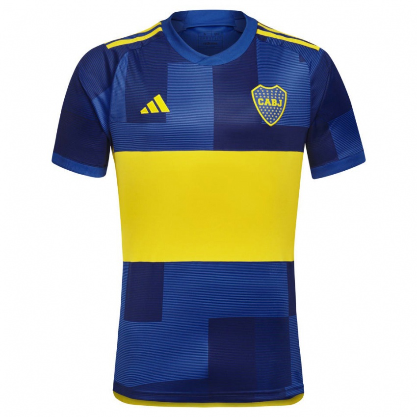 Niño Camiseta Natan Acosta #4 Azul Oscuro Amarillo 1ª Equipación 2023/24 La Camisa