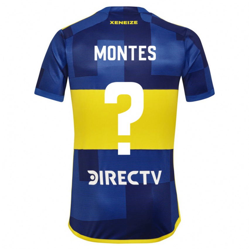 Niño Camiseta Rodrigo Montes #0 Azul Oscuro Amarillo 1ª Equipación 2023/24 La Camisa