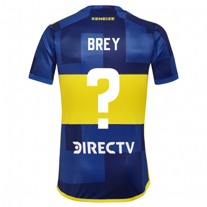 Niño Camiseta Leandro Brey #0 Azul Oscuro Amarillo 1ª Equipación 2023/24 La Camisa