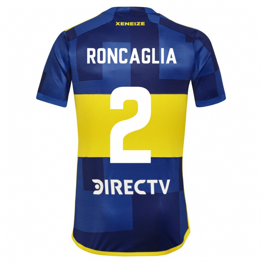 Niño Camiseta Facundo Roncaglia #2 Azul Oscuro Amarillo 1ª Equipación 2023/24 La Camisa