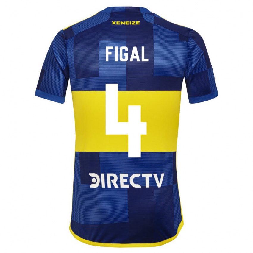 Niño Camiseta Nicolas Figal #4 Azul Oscuro Amarillo 1ª Equipación 2023/24 La Camisa