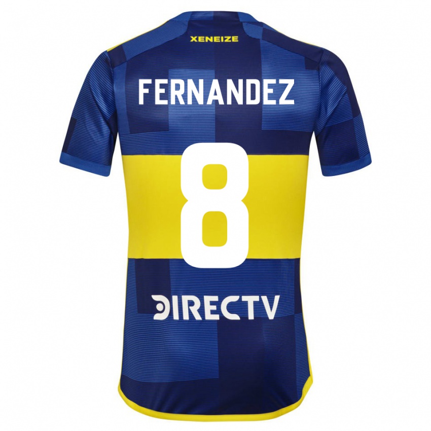 Niño Camiseta Guillermo Fernandez #8 Azul Oscuro Amarillo 1ª Equipación 2023/24 La Camisa